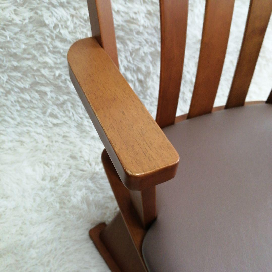 天然木アーム付き回転チェア