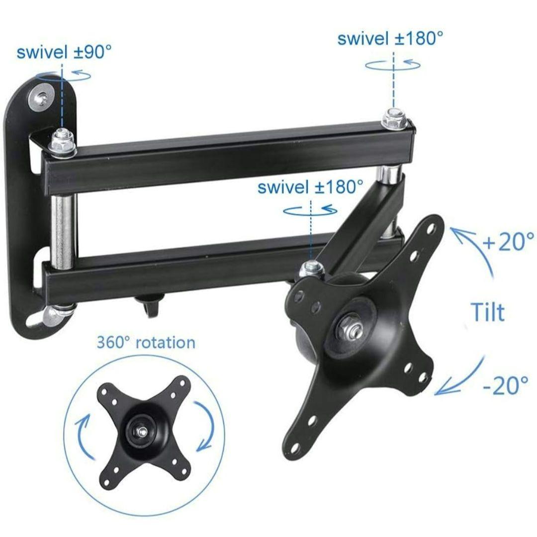 回転式アーム テレビ壁掛け金具 モニターアーム 15-27インチ対応 左右移動式