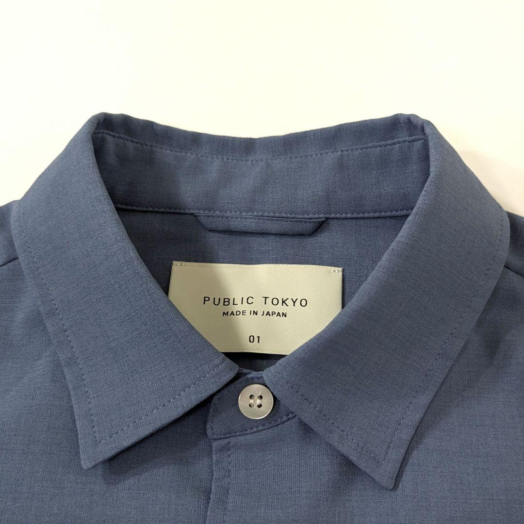 超高級★未使用級◎パブリックトウキョウ　コンフォートリラックスシャツ　ブルー