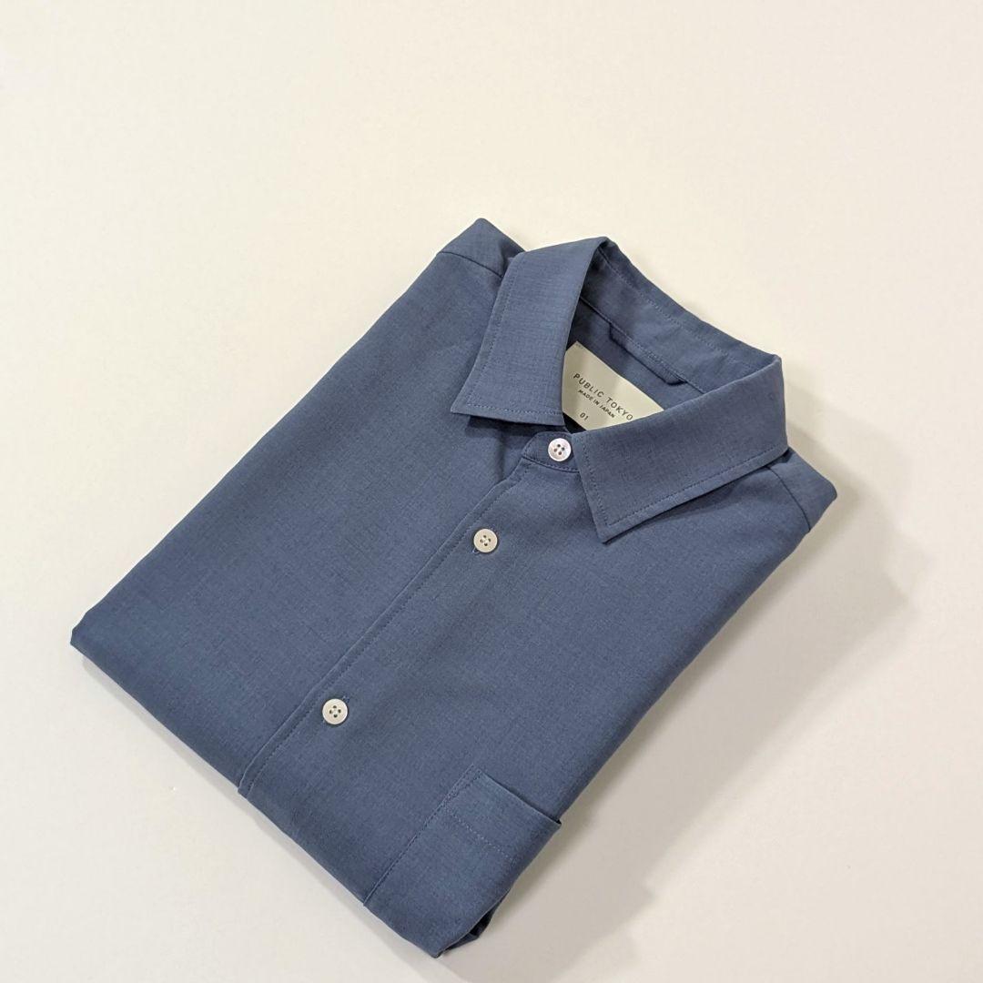 超高級★未使用級◎パブリックトウキョウ　コンフォートリラックスシャツ　ブルー