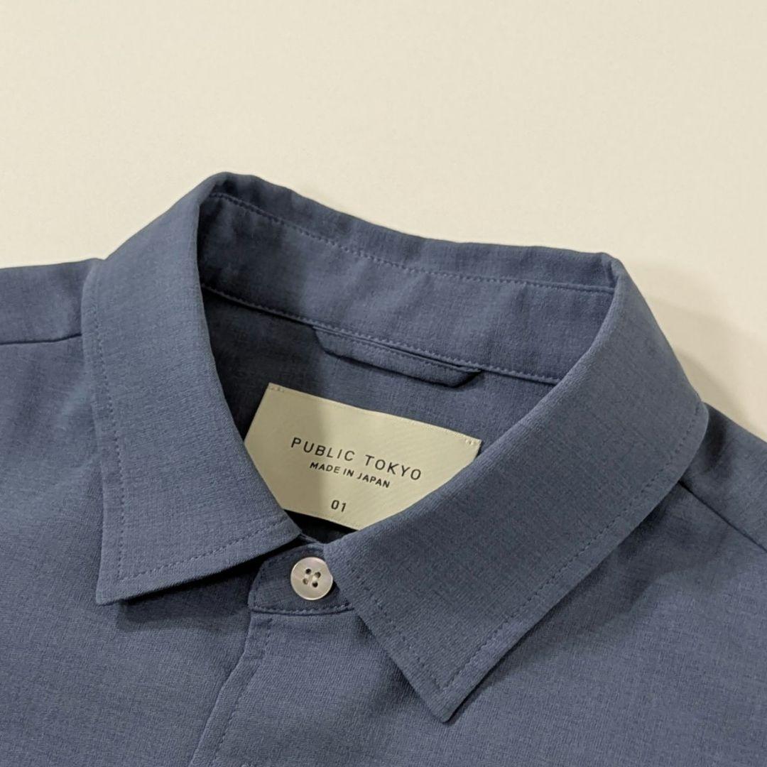 超高級★未使用級◎パブリックトウキョウ　コンフォートリラックスシャツ　ブルー