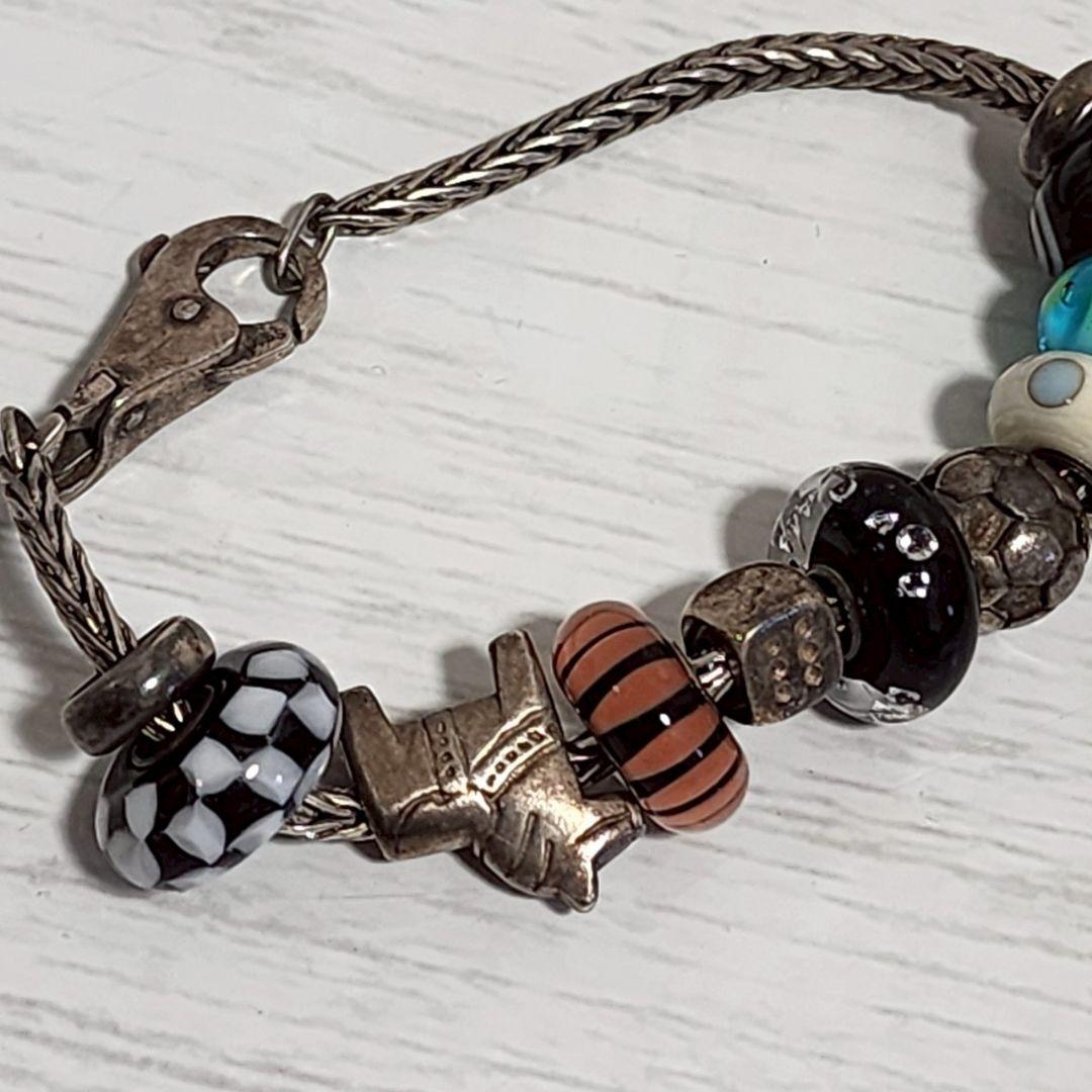 ブレスレット ビーズ ホース サッカーボール シルバー トロールビーズ