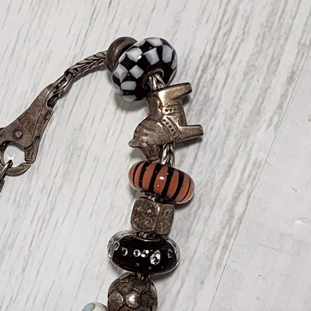 ブレスレット ビーズ ホース サッカーボール シルバー トロールビーズ