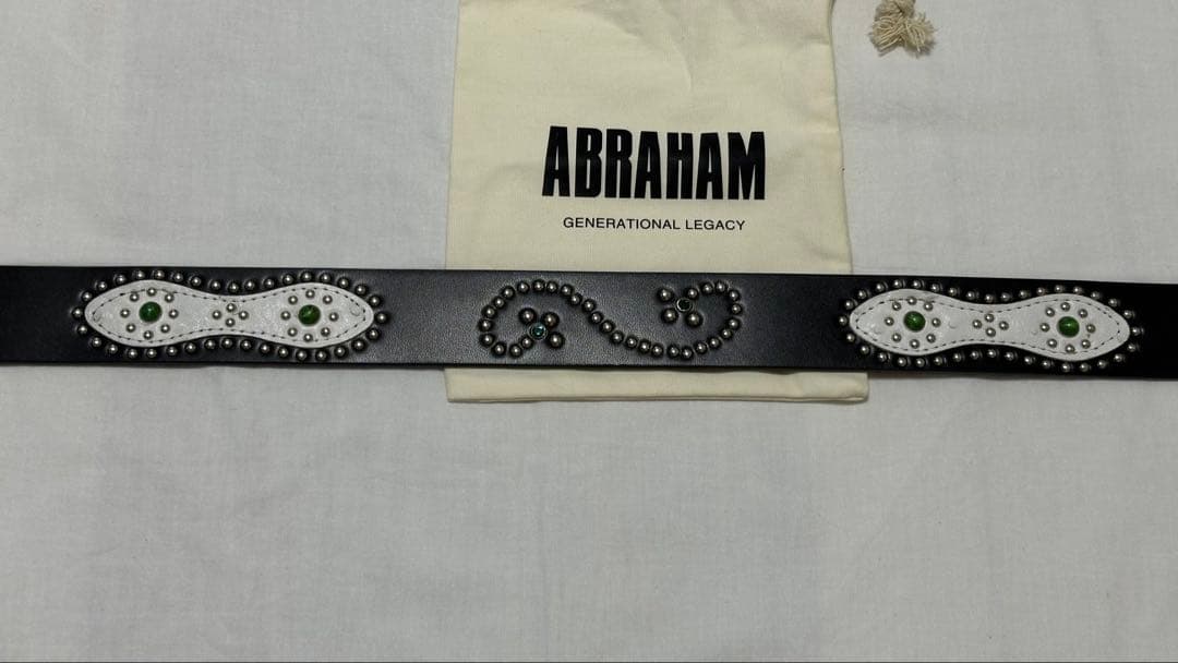 ABRAHAM HTC似　スタッズベルト　ブラック　ホワイト