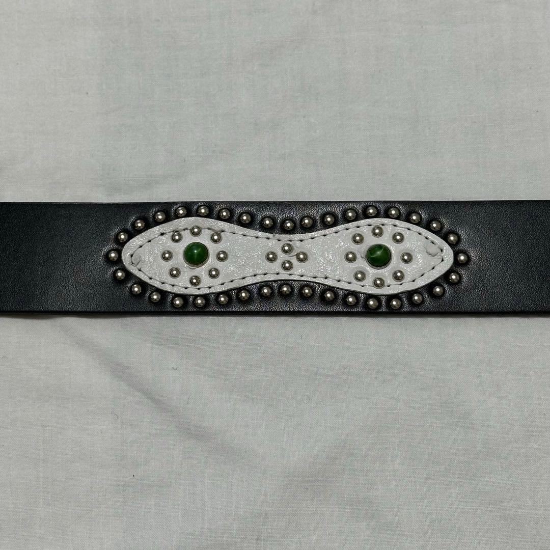 ABRAHAM HTC似　スタッズベルト　ブラック　ホワイト