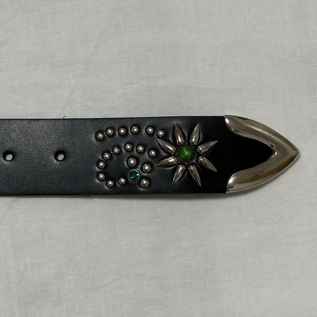 ABRAHAM HTC似　スタッズベルト　ブラック　ホワイト