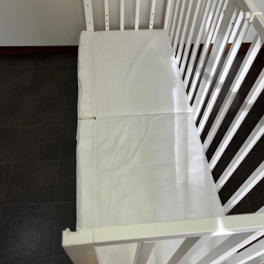 大和屋 ベビーベッド そいねーるⅢ ホワイト マットレス付き