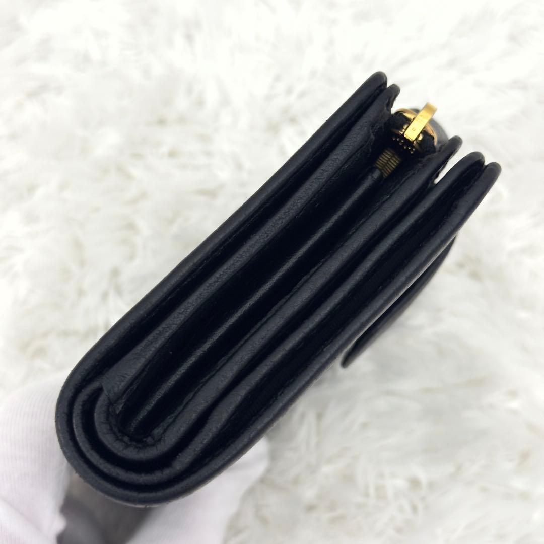 極美品⭐️RFID搭載 PRADA プラダ ヴィッテログレイン ブラック レザー