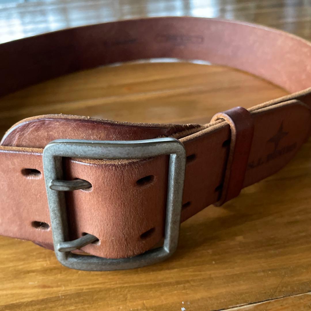 STONE  Denimes レザーベルト ブラウン 34