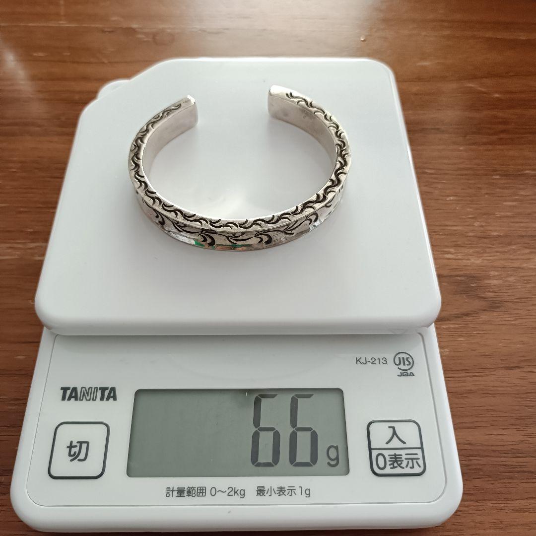 RS　スタイリングシルバー 　バングル　ブレスレット　66g　ヘビーゲージ　唐草