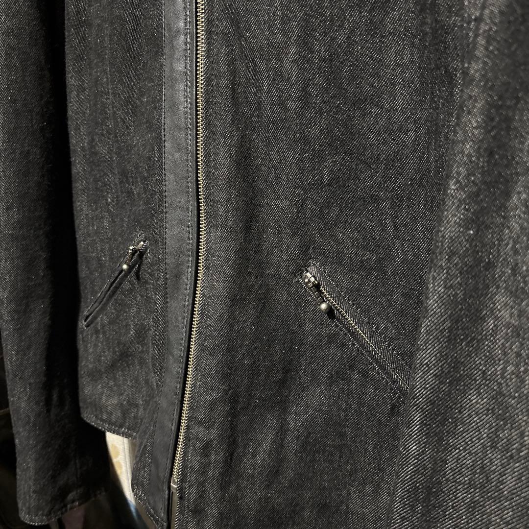 Kadoya 黒 レザー シングルライダースジャケット LL リバーシブル