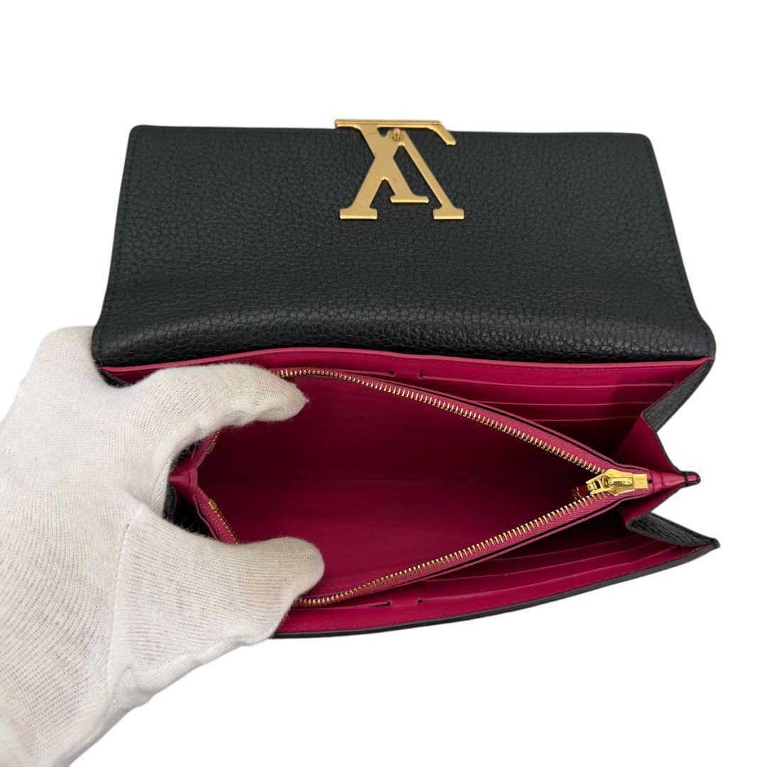 未使用に少し近い　新型　ルイヴィトン　ポルトフォイユ　カプシーヌ　財布　長財布