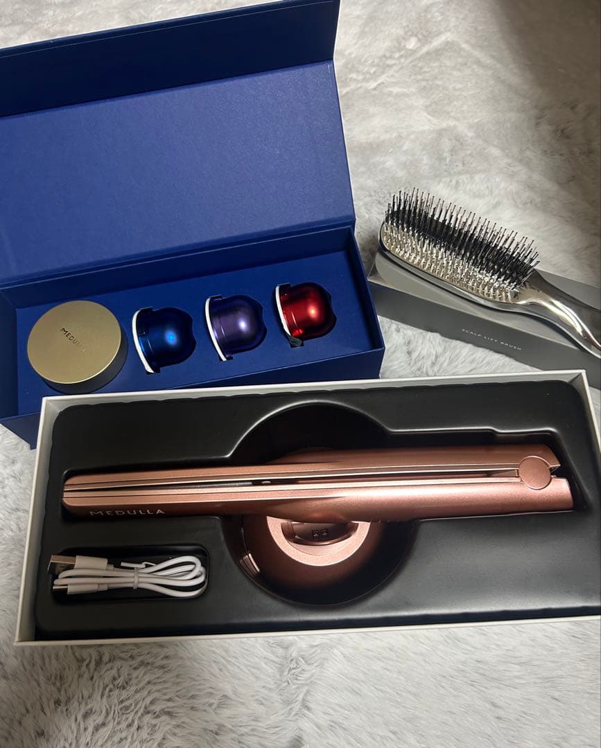 MEDULLAソニックシャインプロ ピンクゴールド ヘアマスク スカルプブラシ