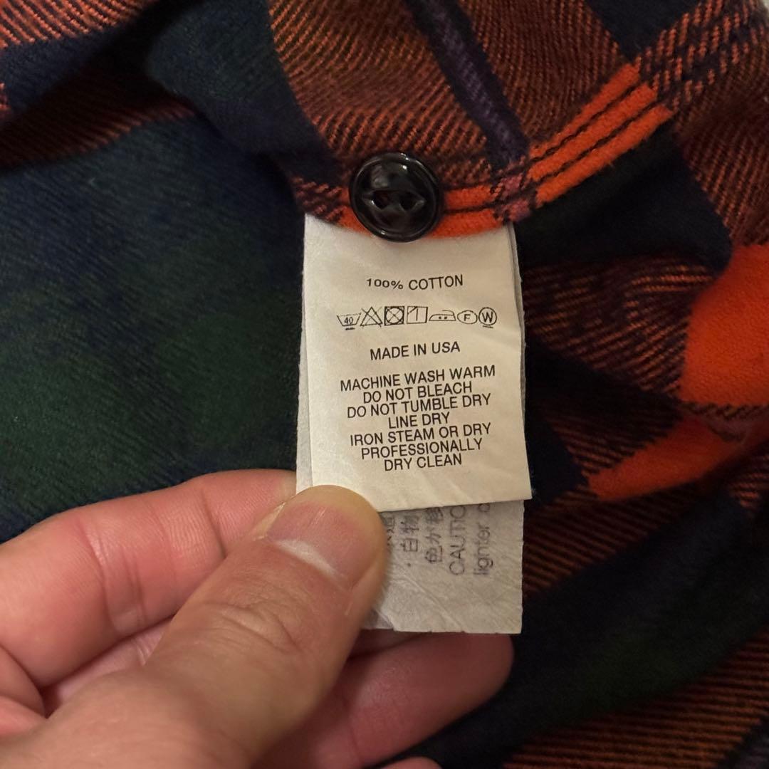 Engineered Garments コットンネルシャツ S オレンジ ワーク