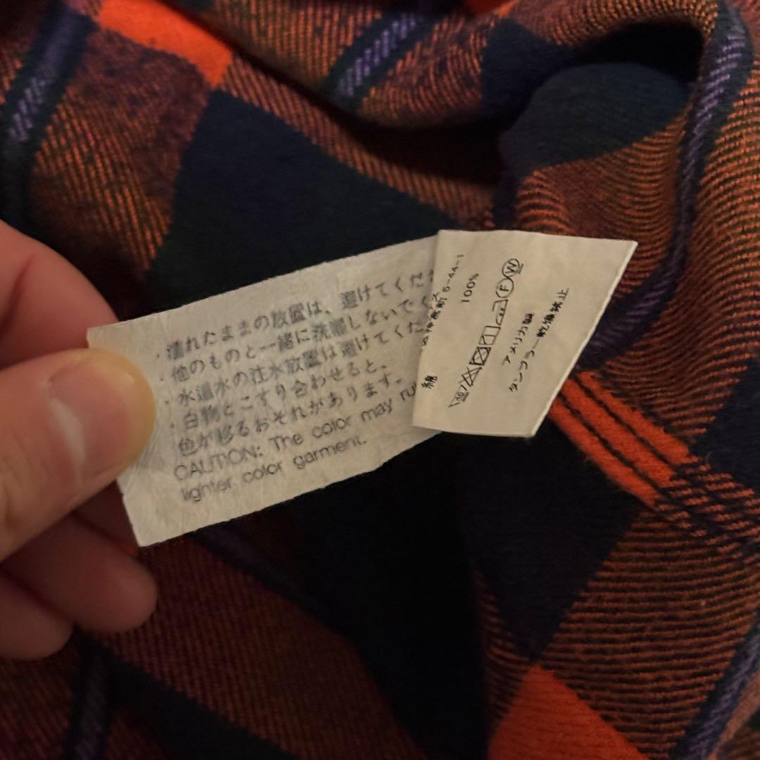 Engineered Garments コットンネルシャツ S オレンジ ワーク