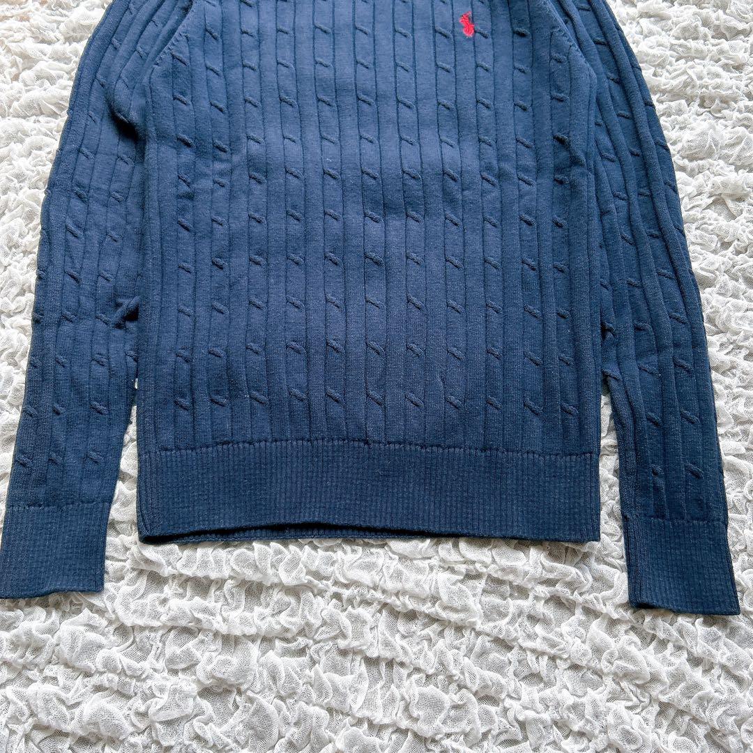 専用　　美品✨Polo Ralph LaurenケーブルニットMコットンネイビー