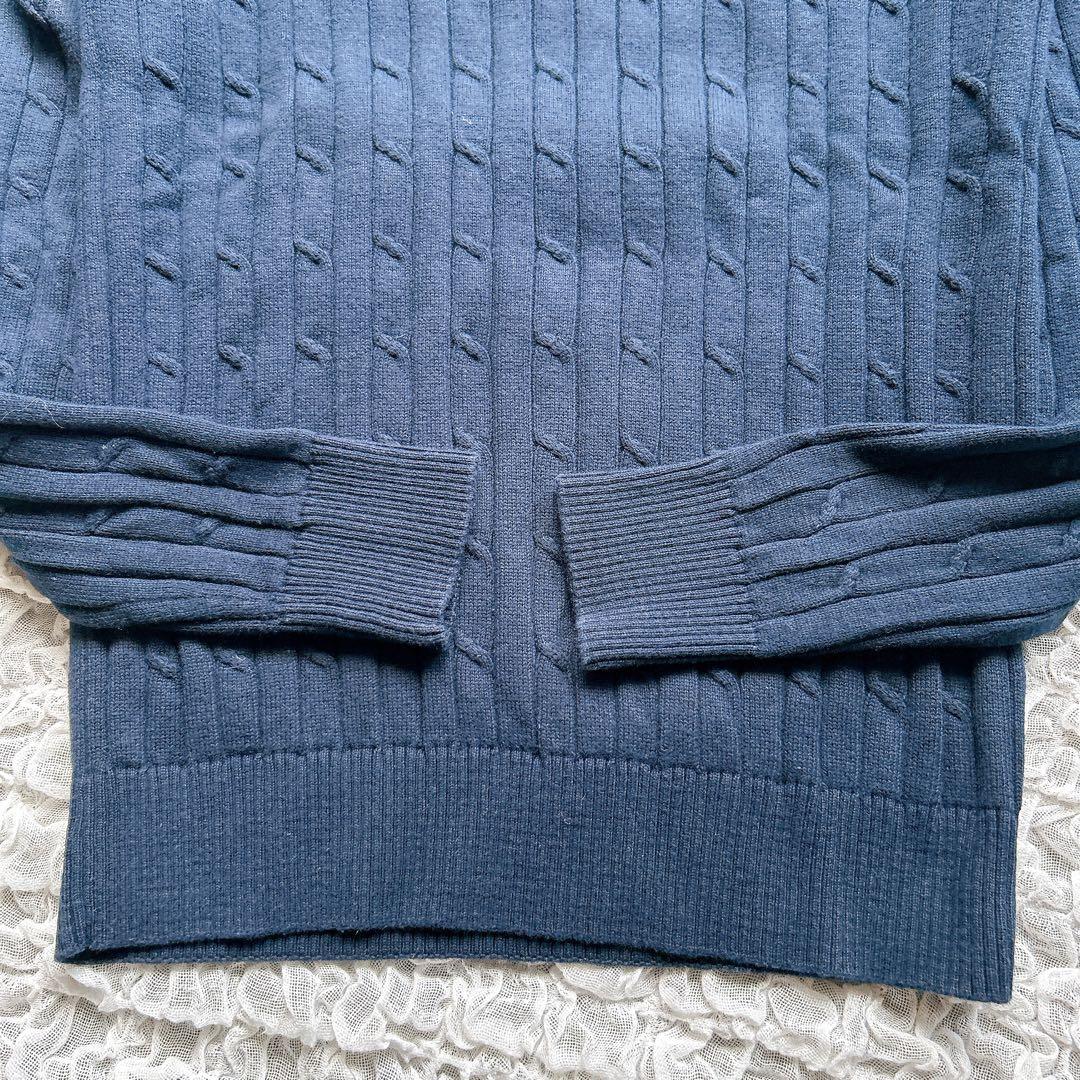専用　　美品✨Polo Ralph LaurenケーブルニットMコットンネイビー