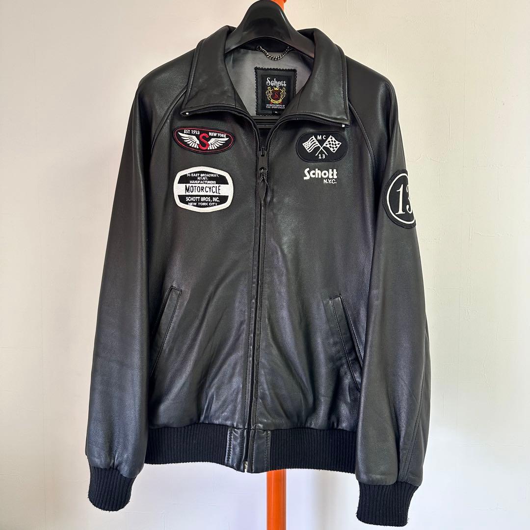 Schott レザージャケット 革ジャン ラムレザー XLサイズ 美品 限定品
