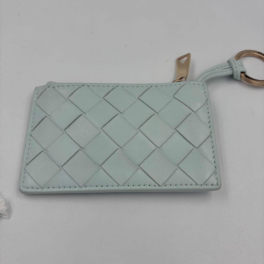 未使用級】ボッテガヴェネタ　小銭入れ　ケース　マキシイントレチャート　青系