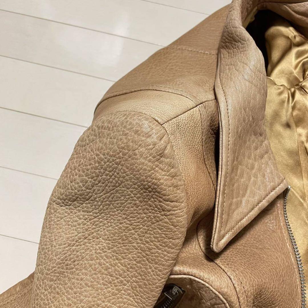 ミサ 本物 ドルチェ＆ガッバーナ ジップアップ レザー ジャケット 36