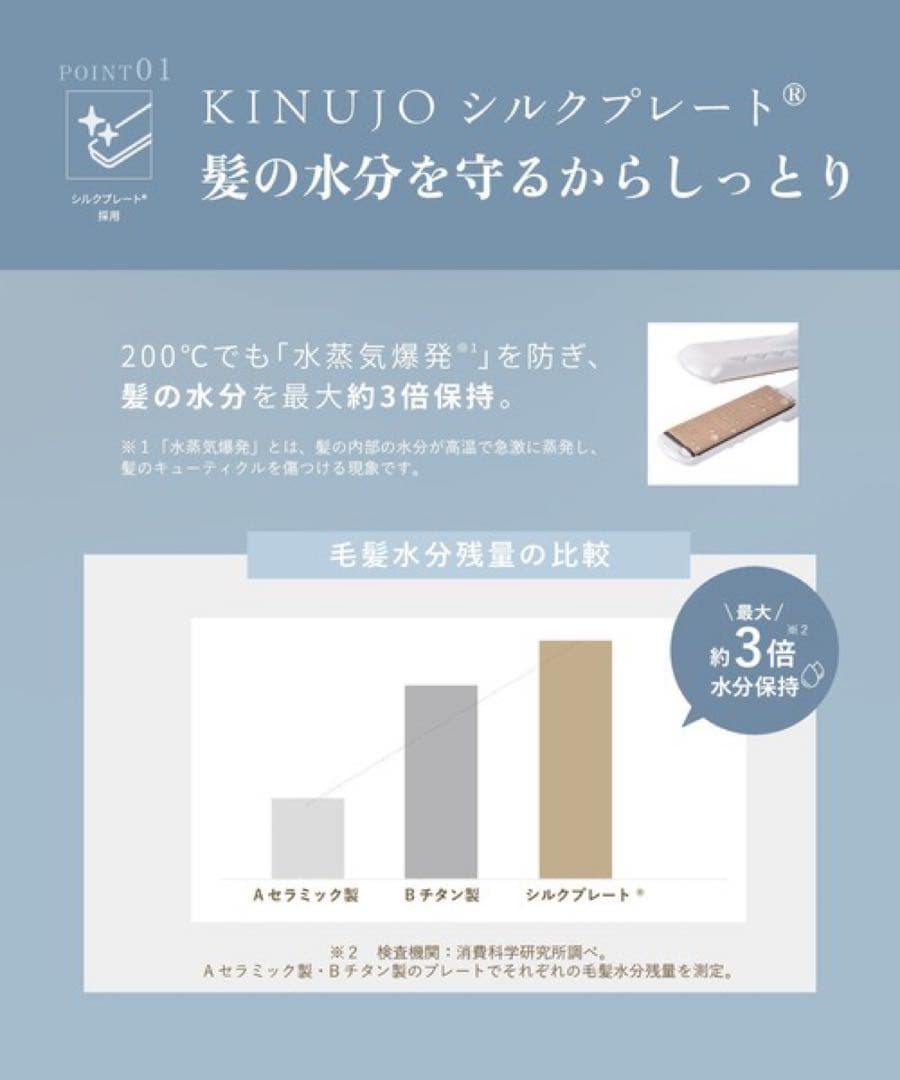 【新品未開封】絹女～KINUJO～ キヌージョ ストレートアイロン　ホワイト