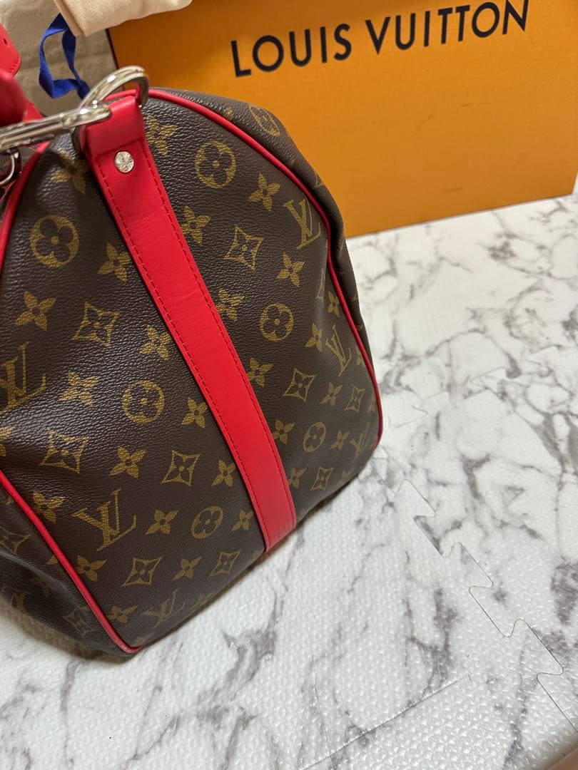 Louis Vuitton ボストンバッグ ブラウン/レッド