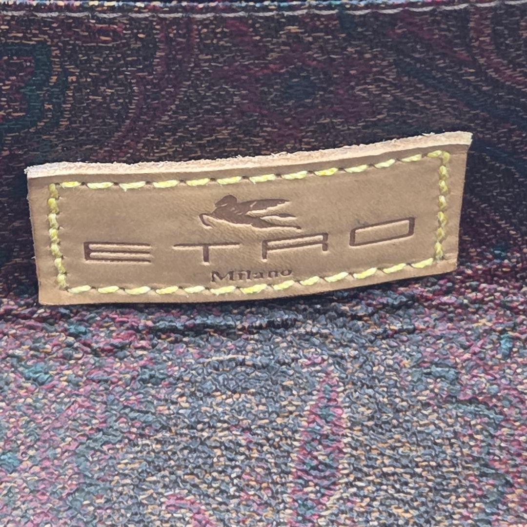 【超美品】ETRO ペイズリー柄 レザーボストンバッグ　希少