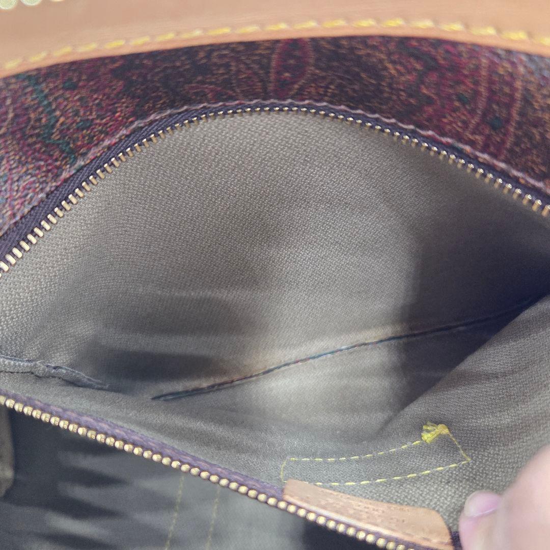 【超美品】ETRO ペイズリー柄 レザーボストンバッグ　希少