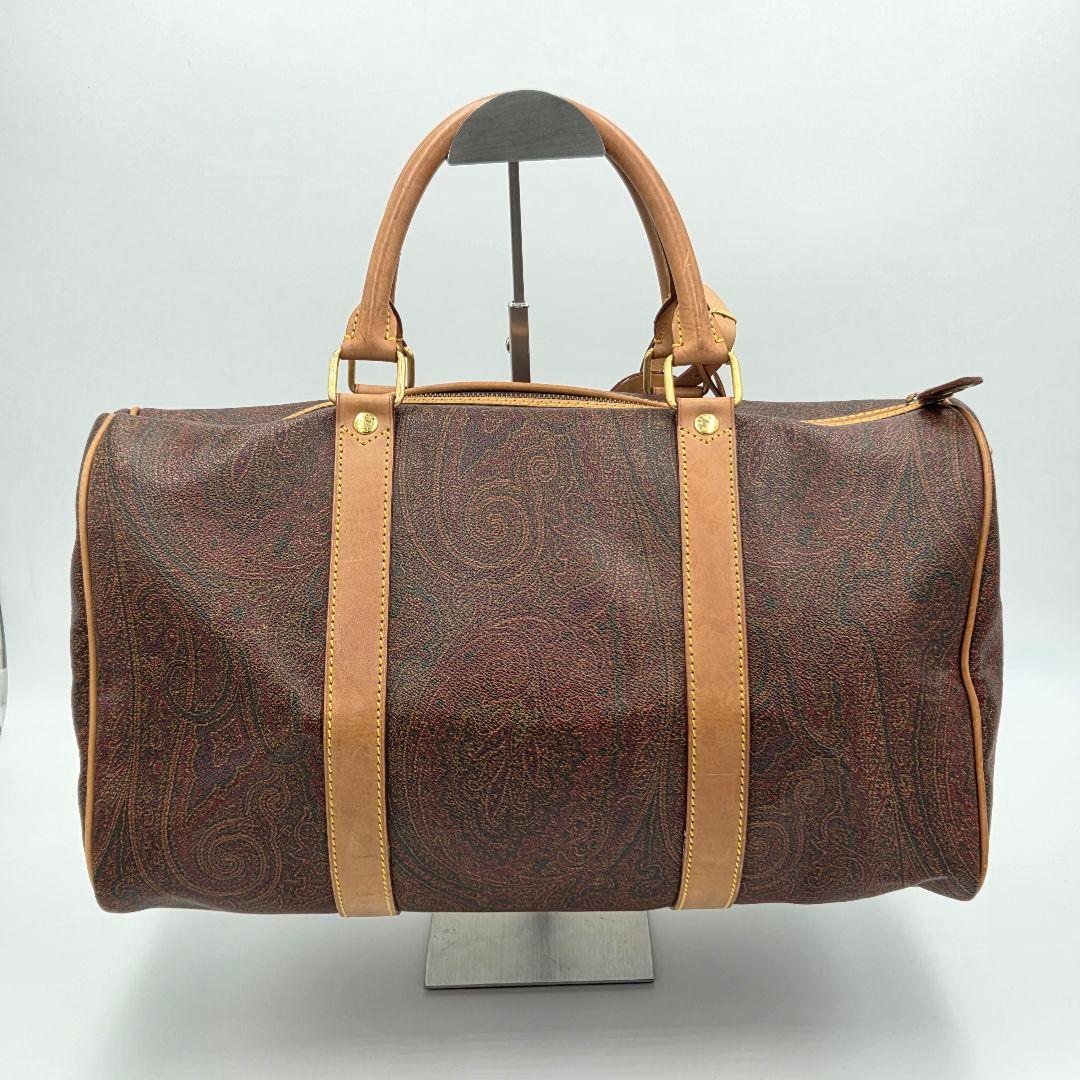 【超美品】ETRO ペイズリー柄 レザーボストンバッグ　希少