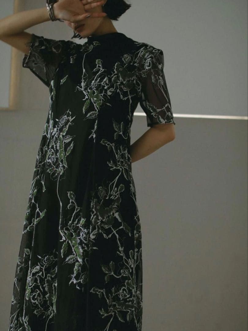 【Ameri】2WAY WILD ROSE CANVAS ART DRESS