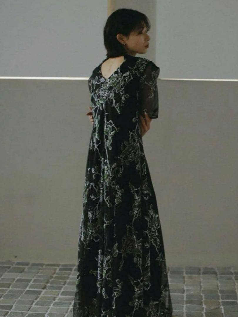 【Ameri】2WAY WILD ROSE CANVAS ART DRESS