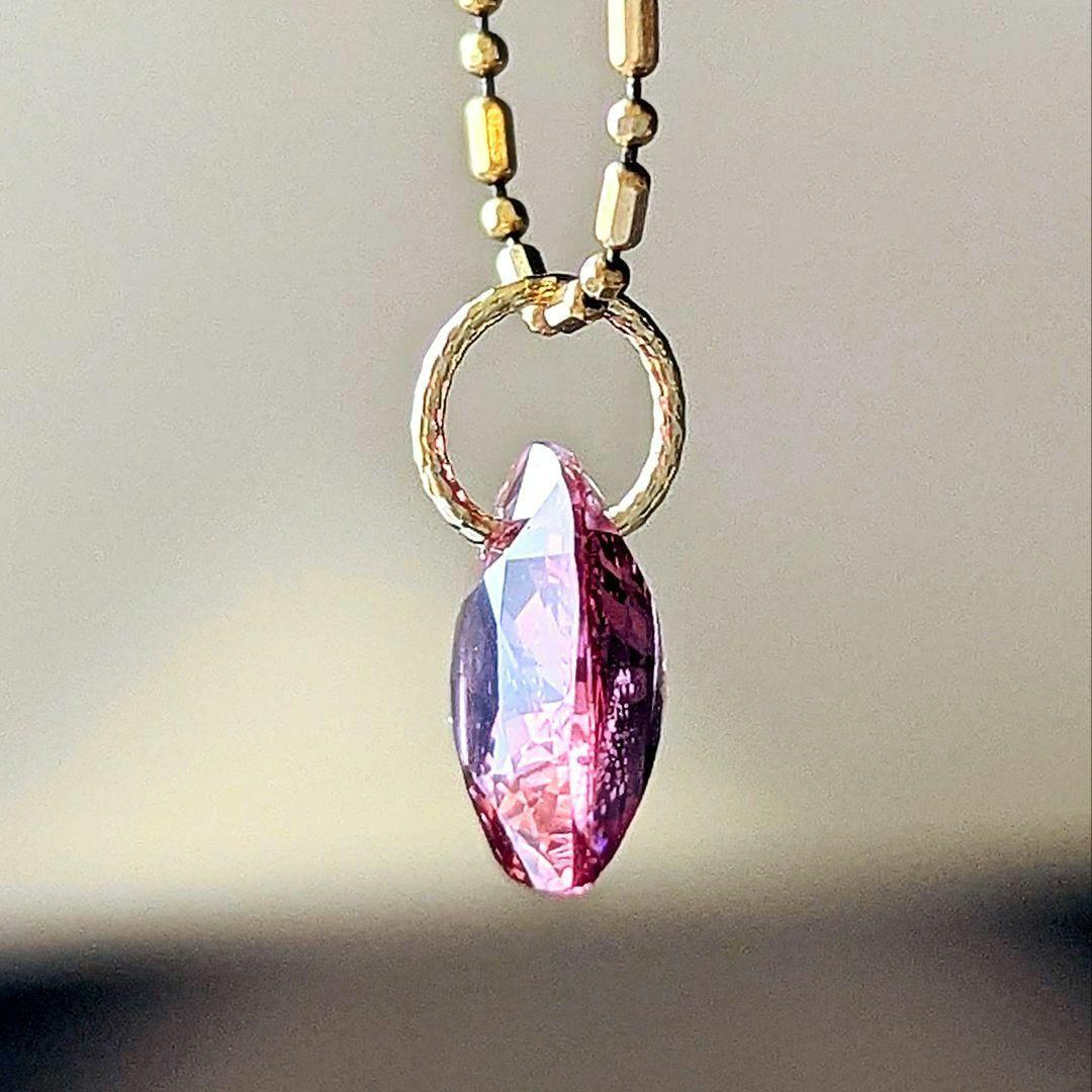 ♢N♢K18 ピンクスピネル＋レモンクォーツ チャーム