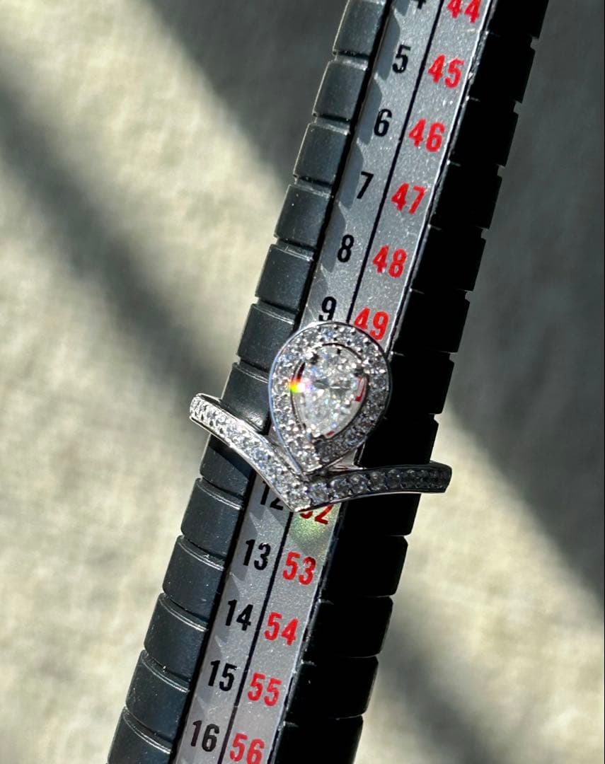 SALE◆未使用◆モアサナイト　V字パールリング　2点セット　silver925