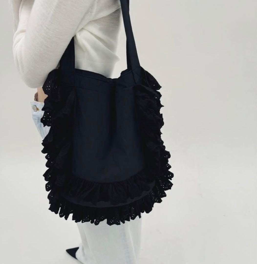 【エディットフォールル】レースフリルバッグ　ブラック