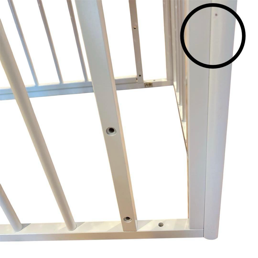 カトージ KATOJI 木製 ベビーベッド ホワイト　白　キャスター　取説有