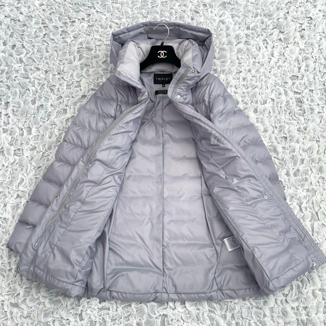 インディヴィ　洗える 撥水2WAYリサイクルミドルダウンコート　40