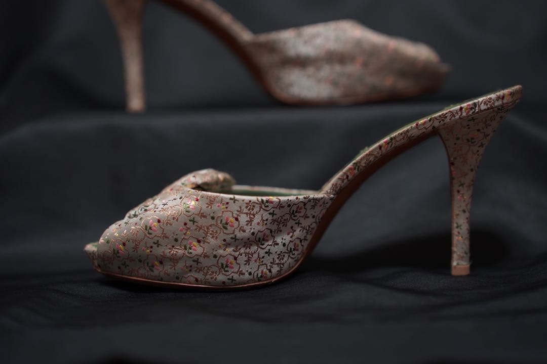 Louis Vuitton フローラル刺繍 ミュール サンダル 37サイズ