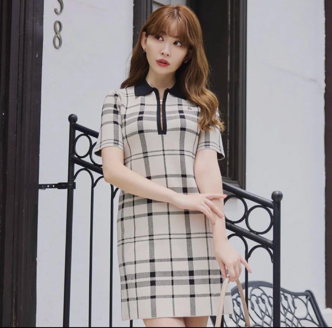 ワンピース herlipto Trois Logo Knit Mini Dress