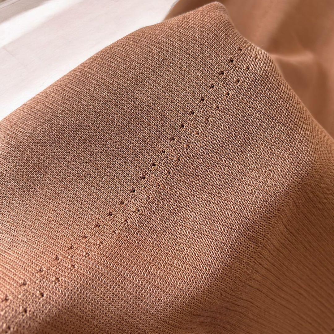 DRAWERドゥロワー　Aライン　ニット　ワンピース クルーネック　ブラウン