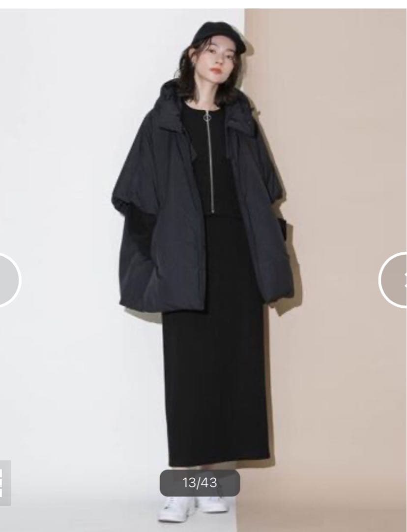 ナノユニバース　西川ダウン　2WAY ケープダウンポンチョダウン