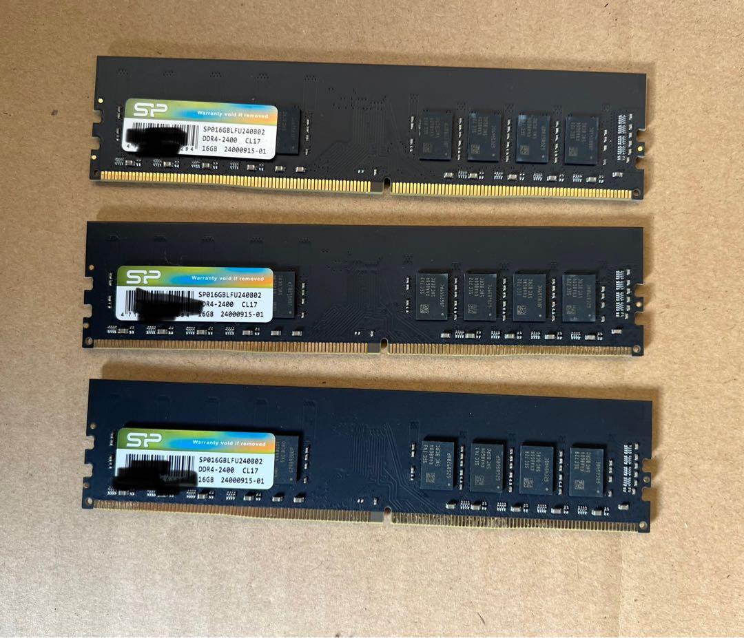 SP DDR4 2400MHz 16GB 3枚 不良品工ラ一動作不良