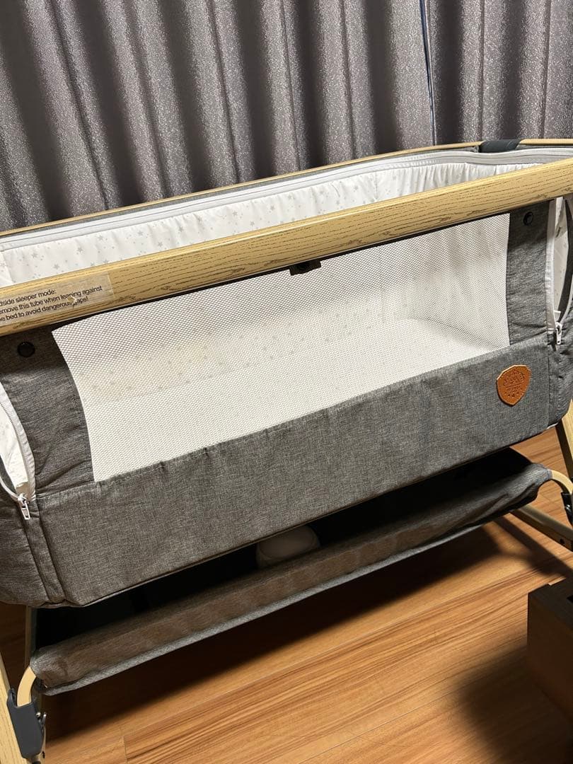 HZDMJ ベビーベッド　折りたたみ　グレー