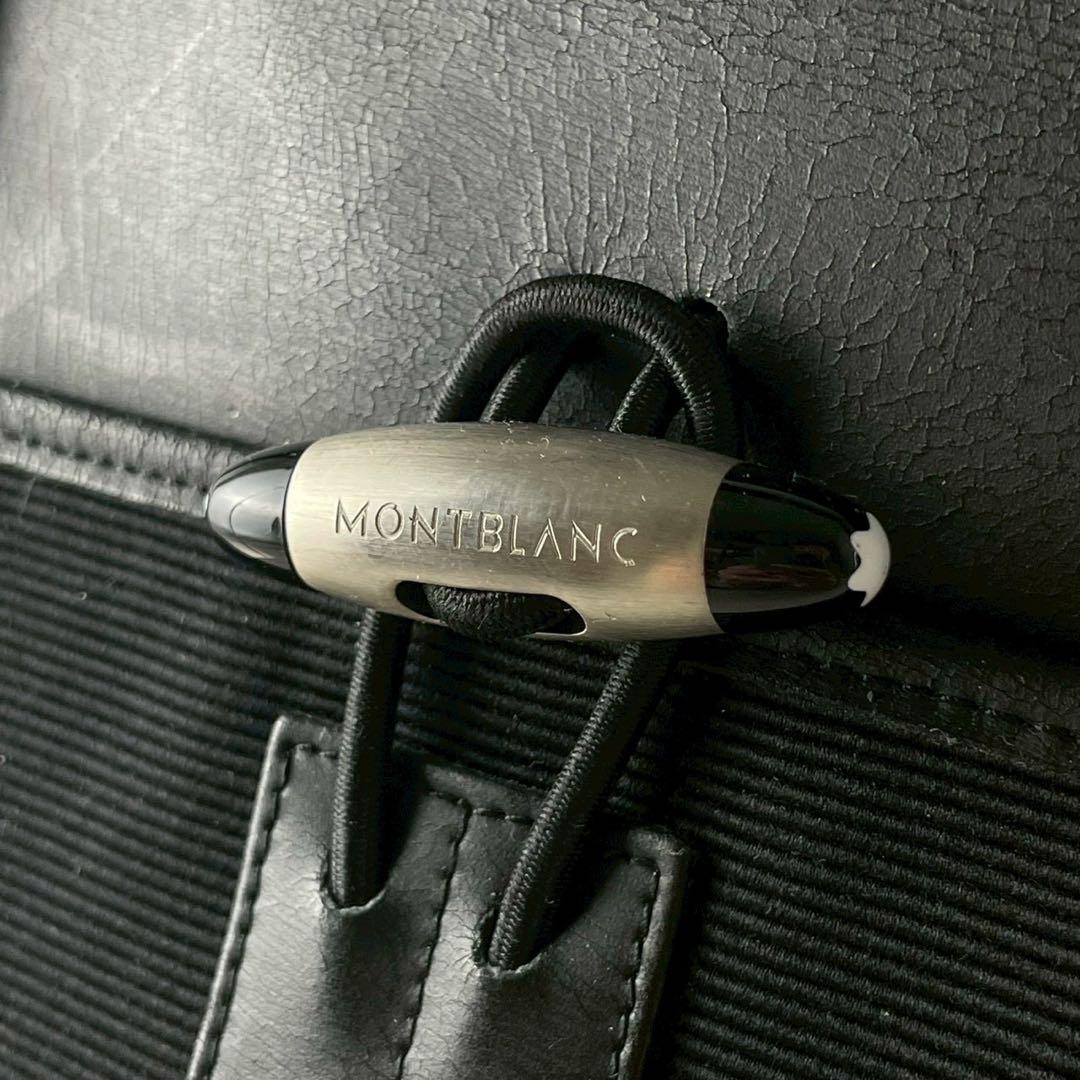 【希少】モンブラン ビジネスバッグ 2way ロゴ金具 レザー キャンバス 黒