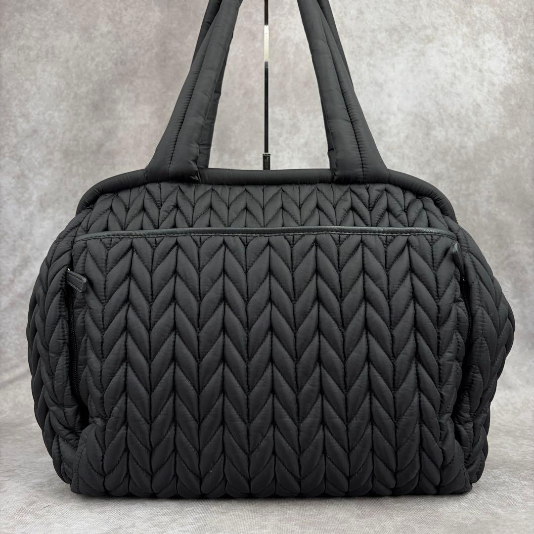 【良品✨】ハップ キルティング マザーズバッグ 2WAY ショルダー 黒