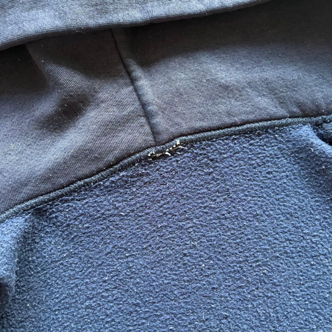 -80s フルジップパーカー USA製 ナス紺 アルミジップ XL相当 フェード