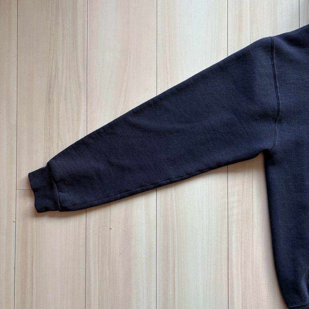 -80s フルジップパーカー USA製 ナス紺 アルミジップ XL相当 フェード