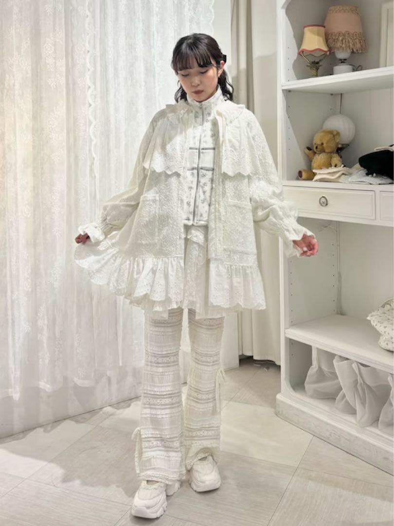 merry jennyメリージェニーフリルフリルレースジャケット オフホワイト