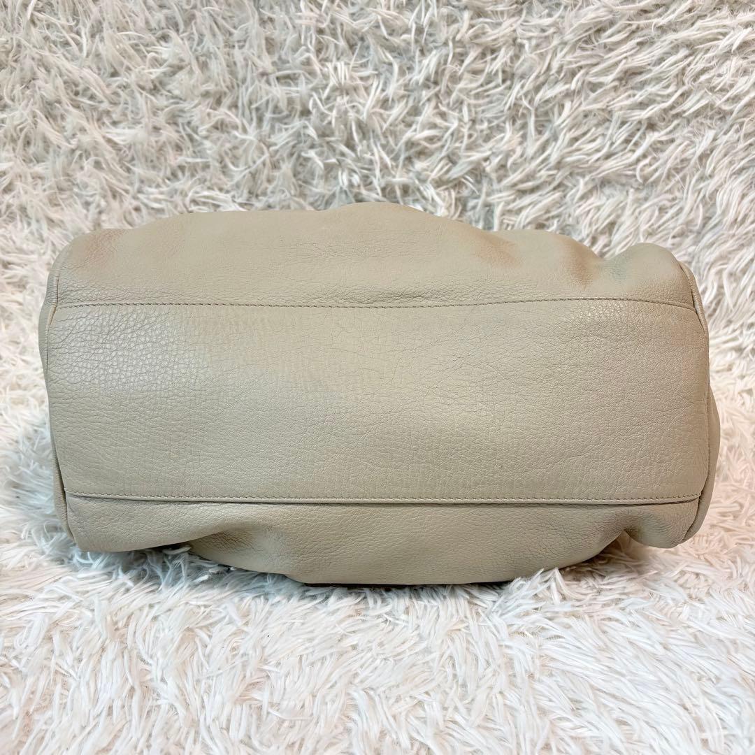 美品✨マックスマーラ ハンドバッグ 巾着 総柄 ロゴプレート ゴールド金具 本革