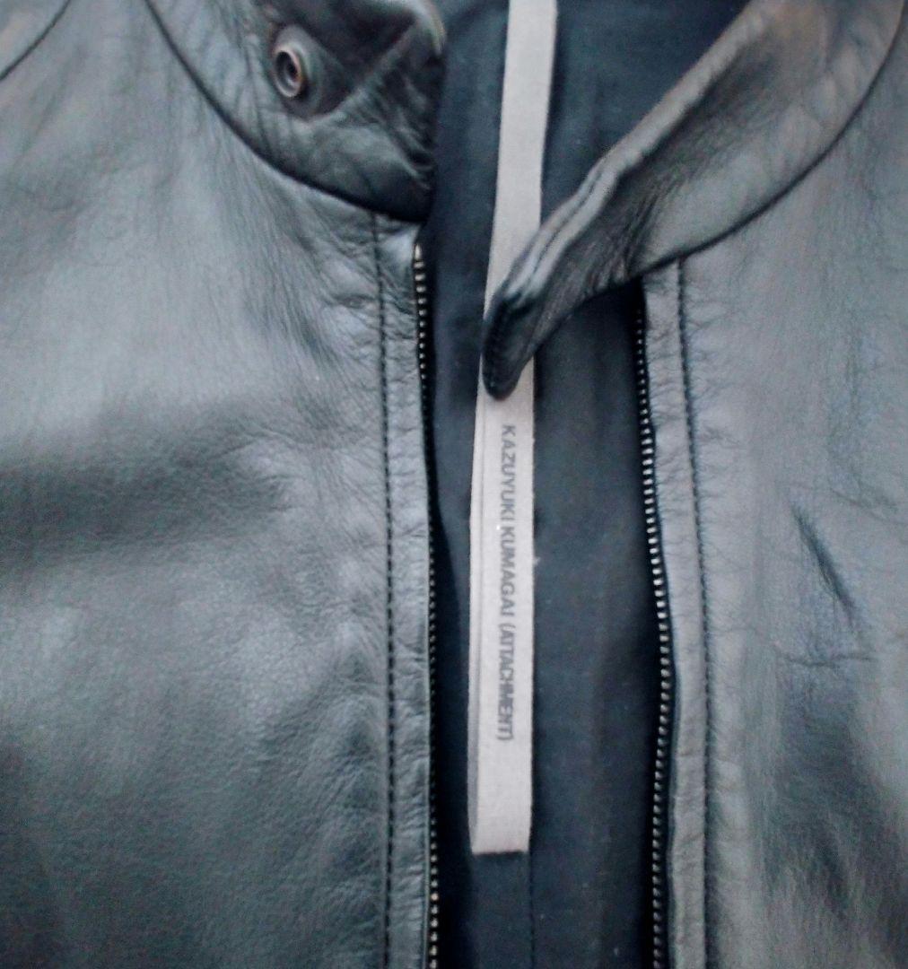 美品　ディアスキン シングルライダースジャケット　ATTACHMENT　鹿革