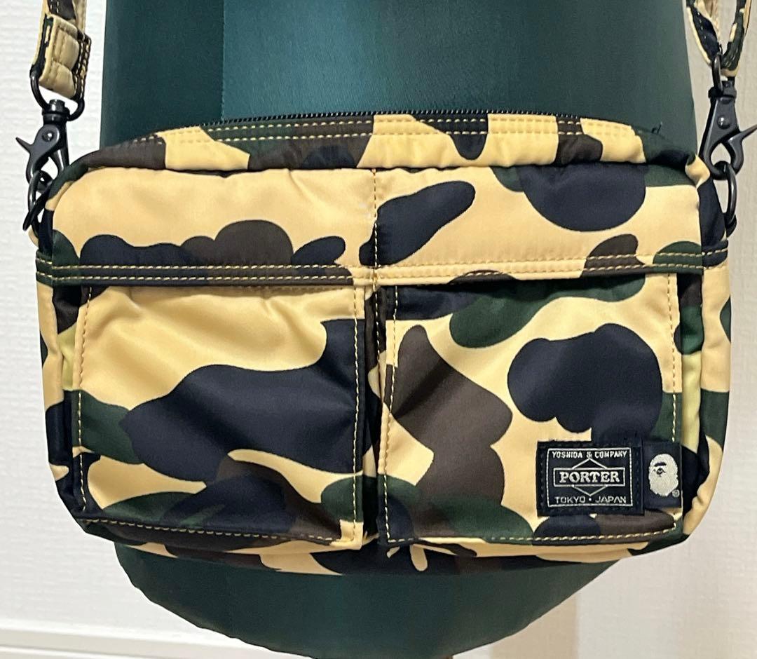 【極美品】アベイシングエイプ×ポーター ウエストバッグ カモフラ タンカー